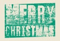 Merry Christmas. Typographic grunge vintage Christmas card design. Retro vector illustration. Royalty Free Stock Photo